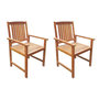 Voir la diapositive 1 : VIDAXL Chaises de jardin lot de 2 Bois d acacia massif Marron