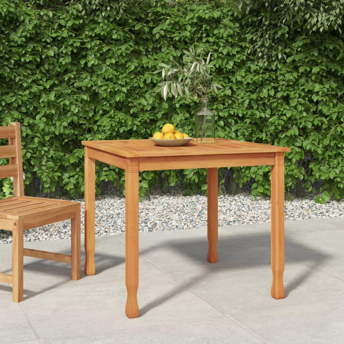 VIDAXL Table a dîner de jardin 85x85x75 cm Bois massif de teck