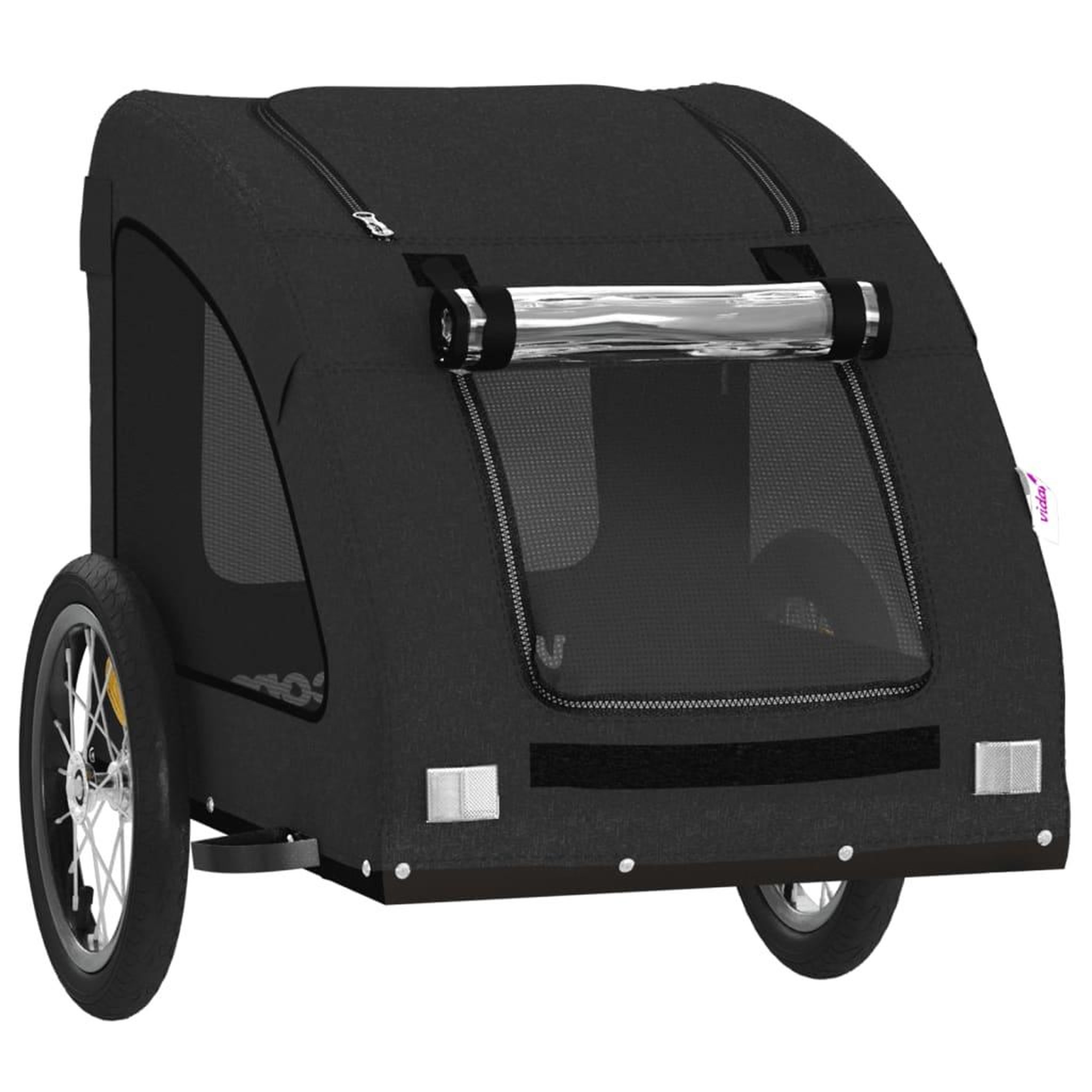 Voir la diapositive 5 : VIDAXL Remorque de velo pour animaux de compagnie noir