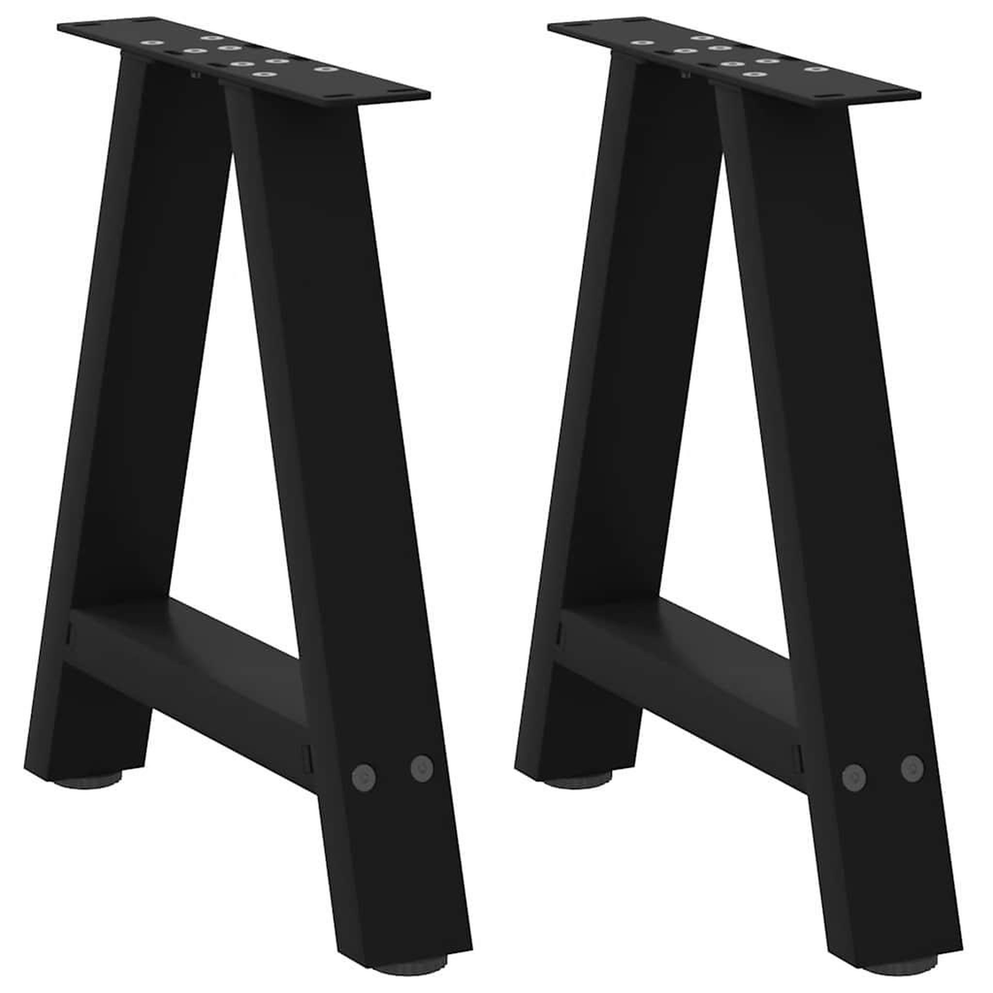 VIDAXL Pieds de table basse forme de A 2 pcs noir 38x(42-43) cm acier