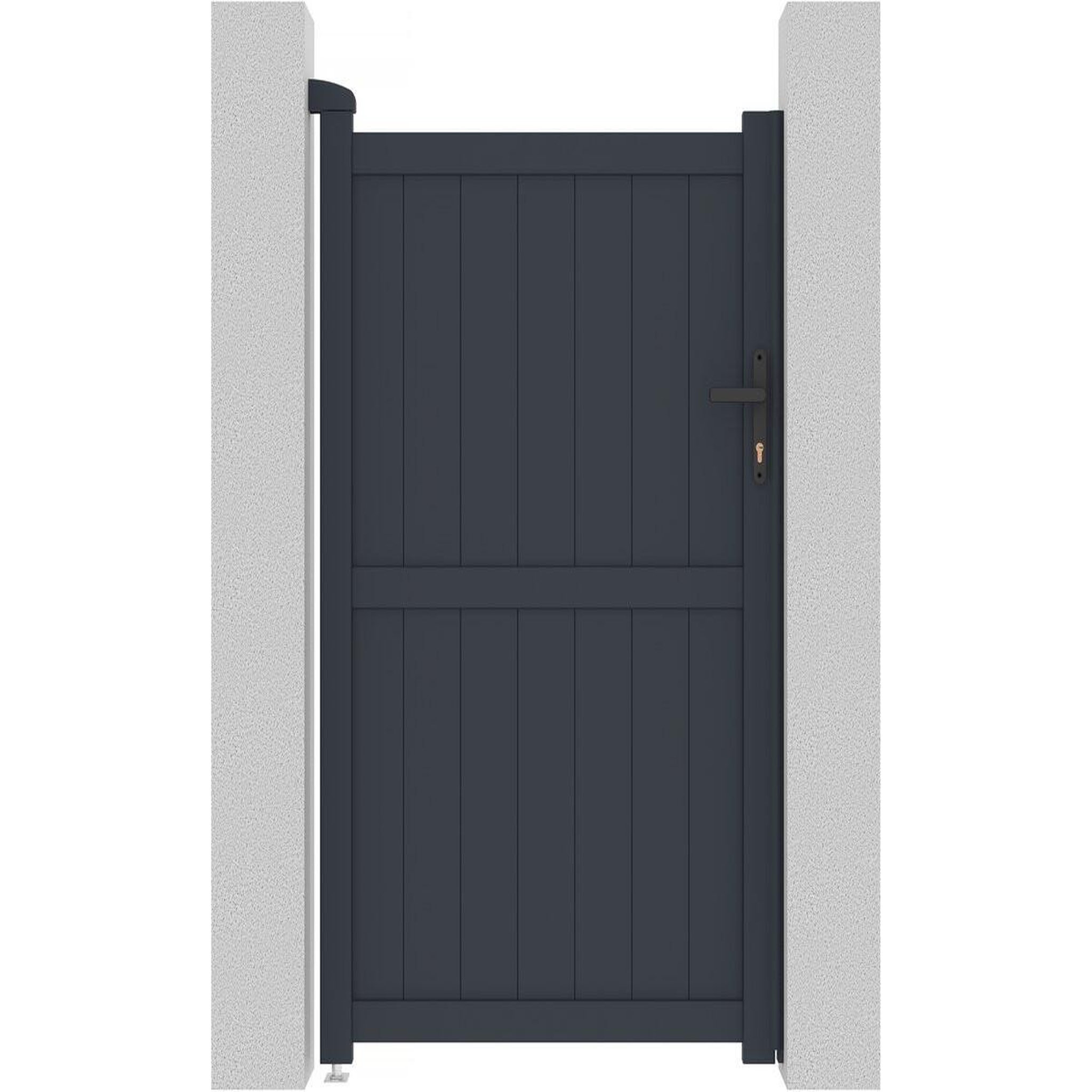 Habitat et Jardin Portillon aluminium  maurice  - 101.2 x 155.9 cm - gris
