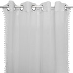 ATMOSPHERA Rideau pour chambre d'enfant à pompoms gris - 140 x 240 cm