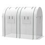 Voir la diapositive 4 : OUTSUNNY Serre de jardin 1,8 m² - 2 portes zippées 4 fenêtres - acier PE blanc