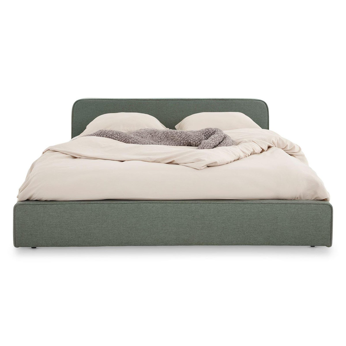 IDIMEX Lit double BELARTI 140 x 190 cm rembourré, revêtement en tissu