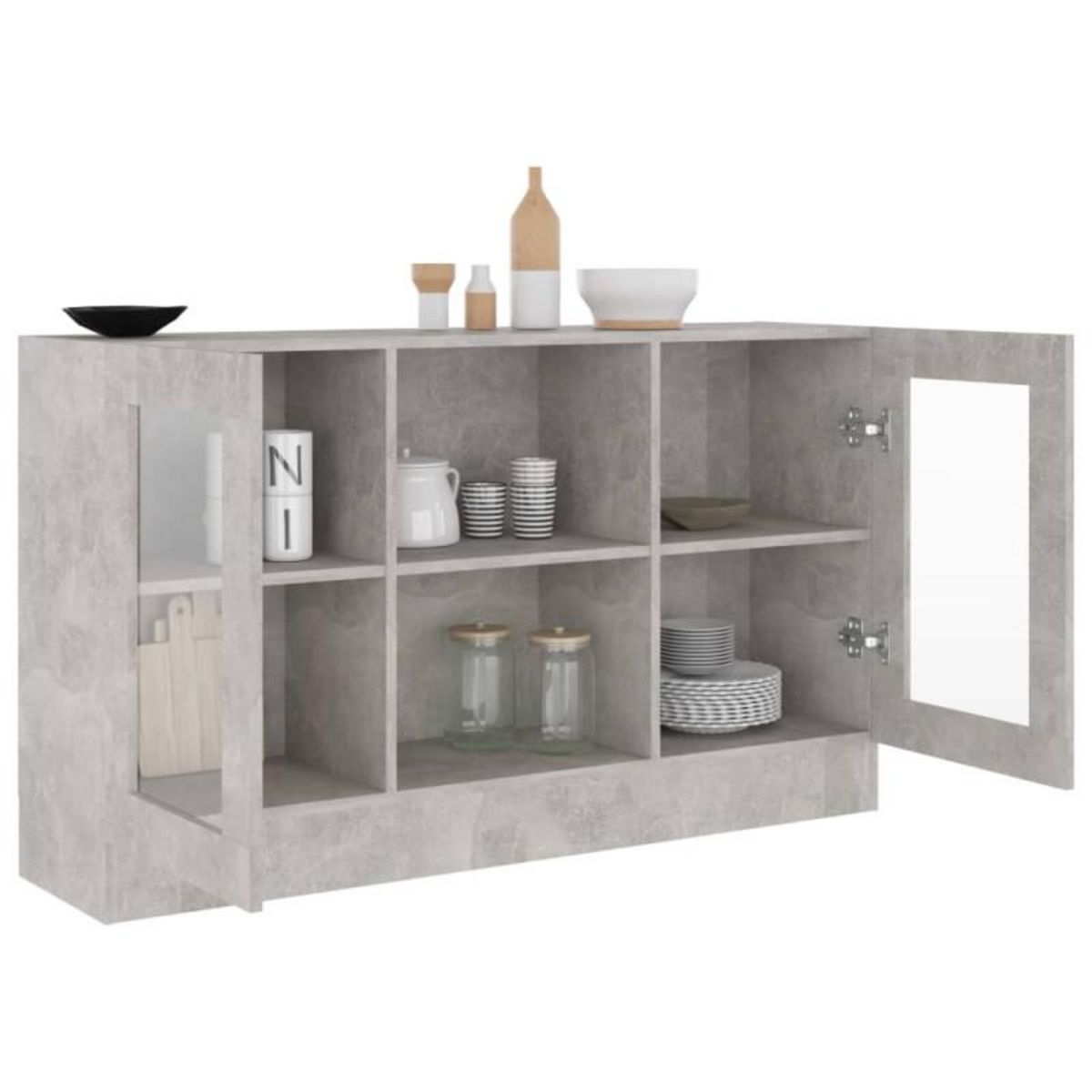 VIDAXL Armoire à vitrine Gris béton 120x30,5x70 cm Bois d'ingénierie