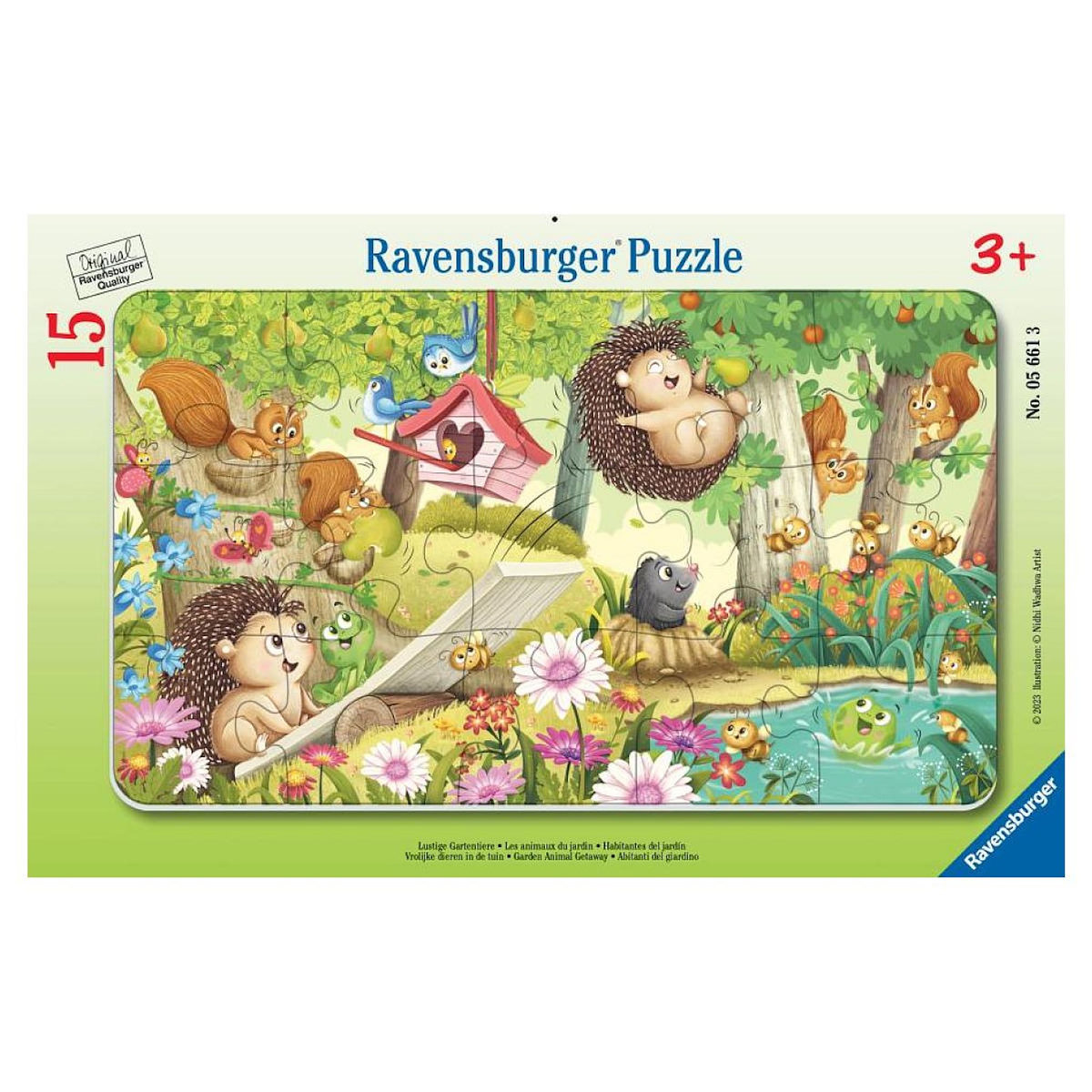 RAVENSBURGER Puzzle cadre 15 p - les animaux du jardin