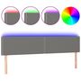 Voir la diapositive 2 : VIDAXL Tete de lit a LED Gris fonce 160x5x78/88 cm Tissu