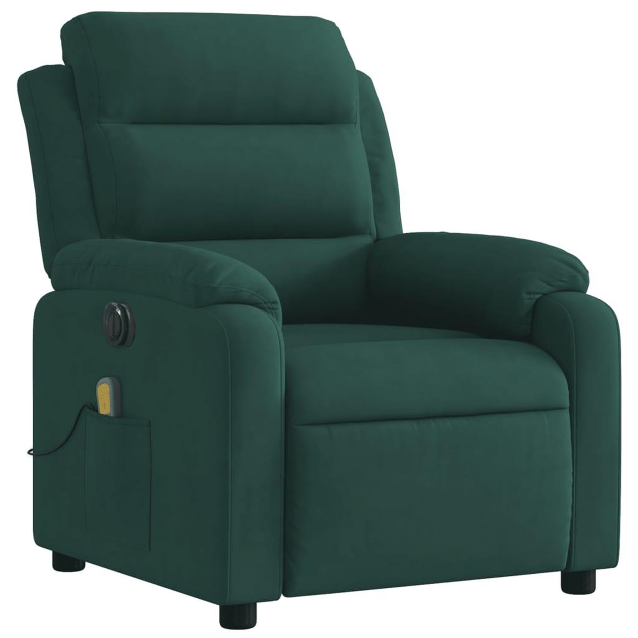 Voir la diapositive 3 : VIDAXL Fauteuil inclinable de massage electrique vert fonce velours