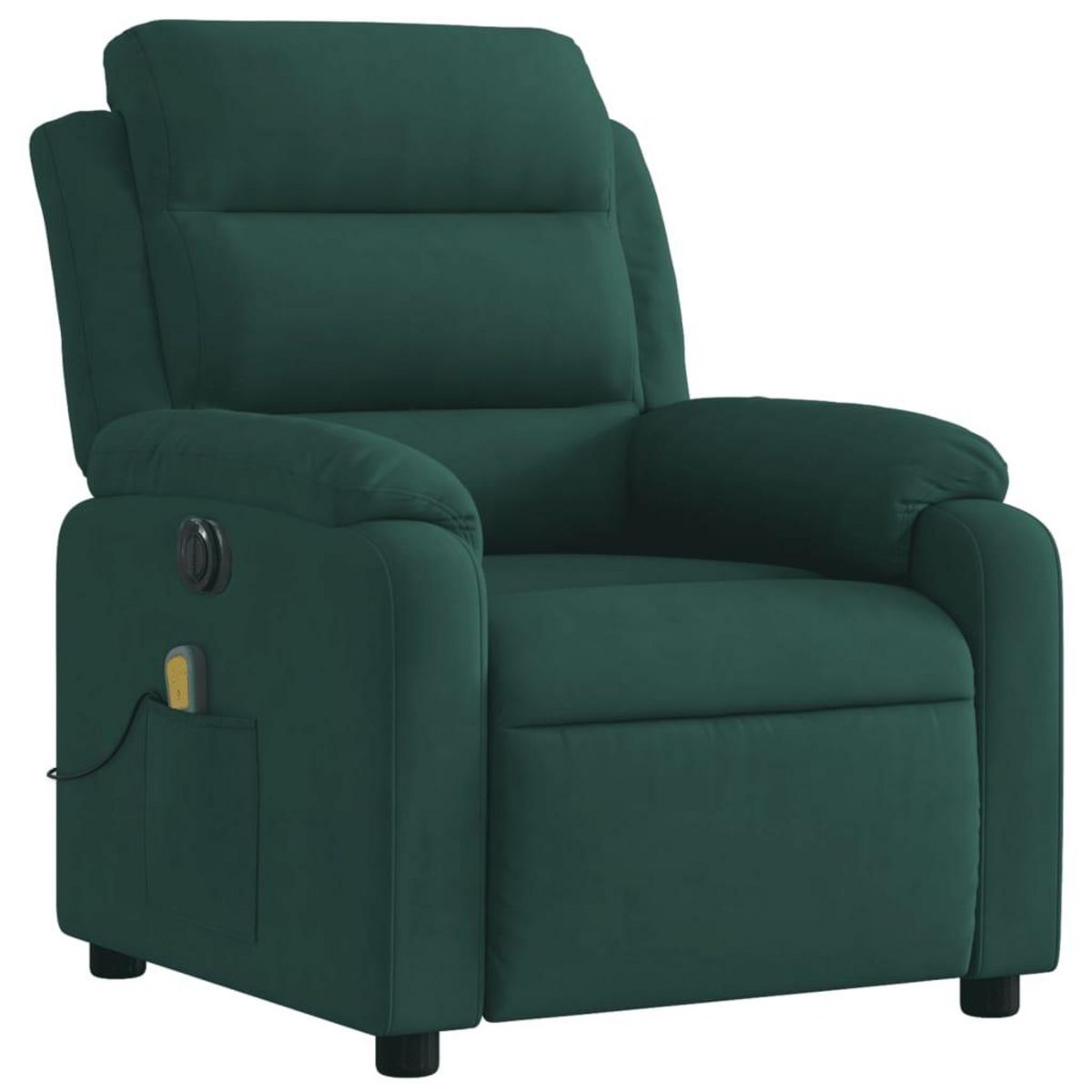 VIDAXL Fauteuil inclinable de massage electrique vert fonce velours