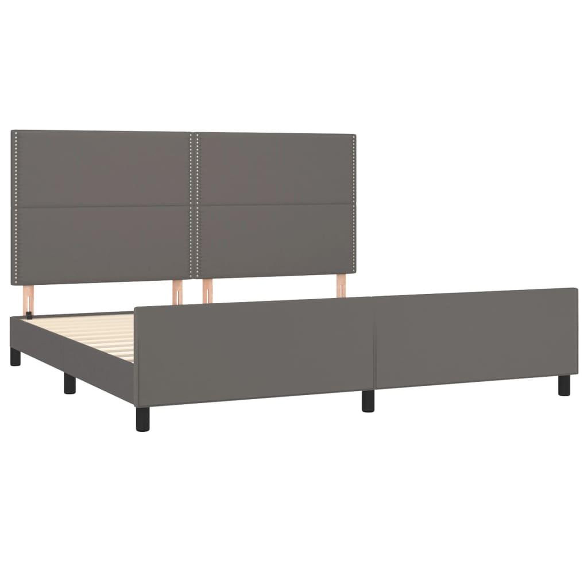 Voir la diapositive 4 : VIDAXL Cadre de lit sans matelas gris 200x200 cm similicuir