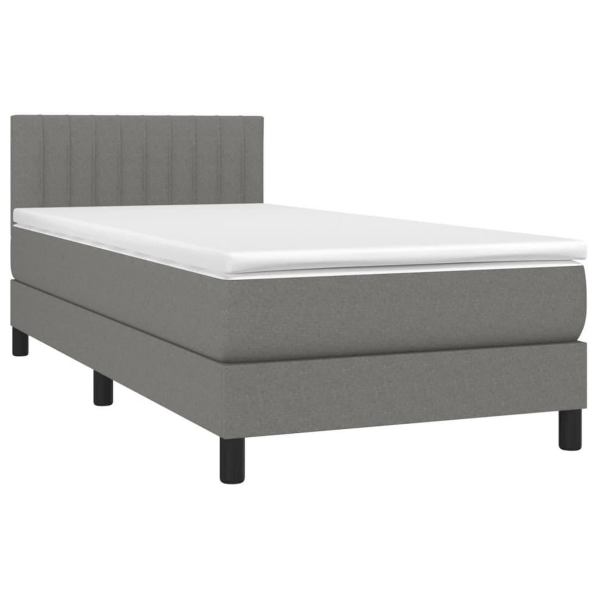 VIDAXL Sommier a lattes de lit avec matelas et LED Gris fonce 80x200cm