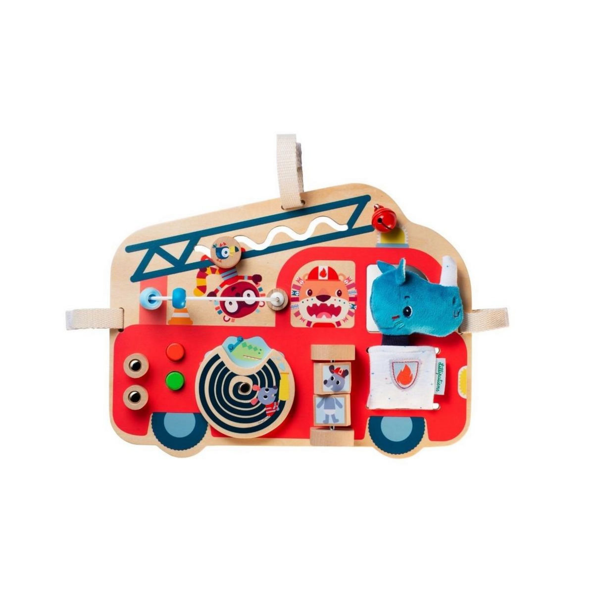 LILLIPUTIENS Camion de pompier panneau d activites en bois