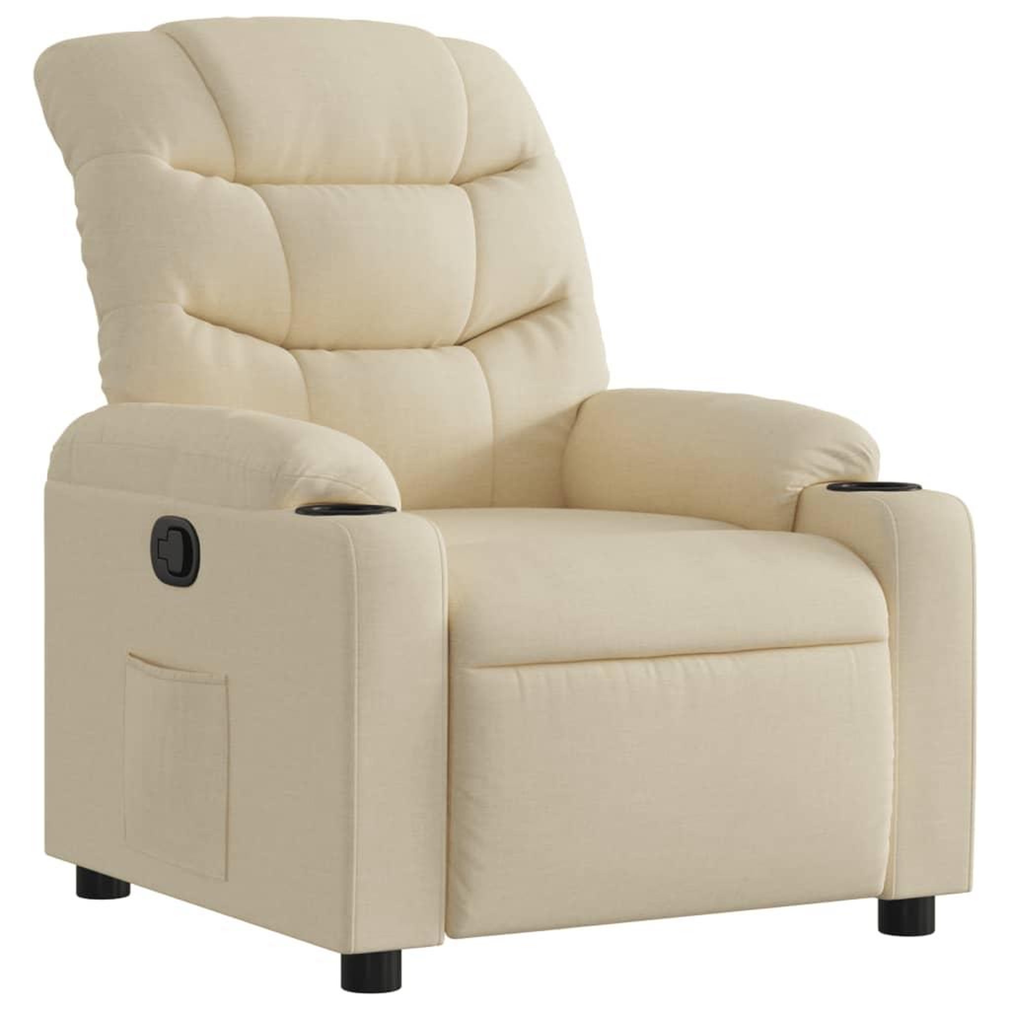 Voir la diapositive 2 : VIDAXL Fauteuil inclinable Creme Tissu