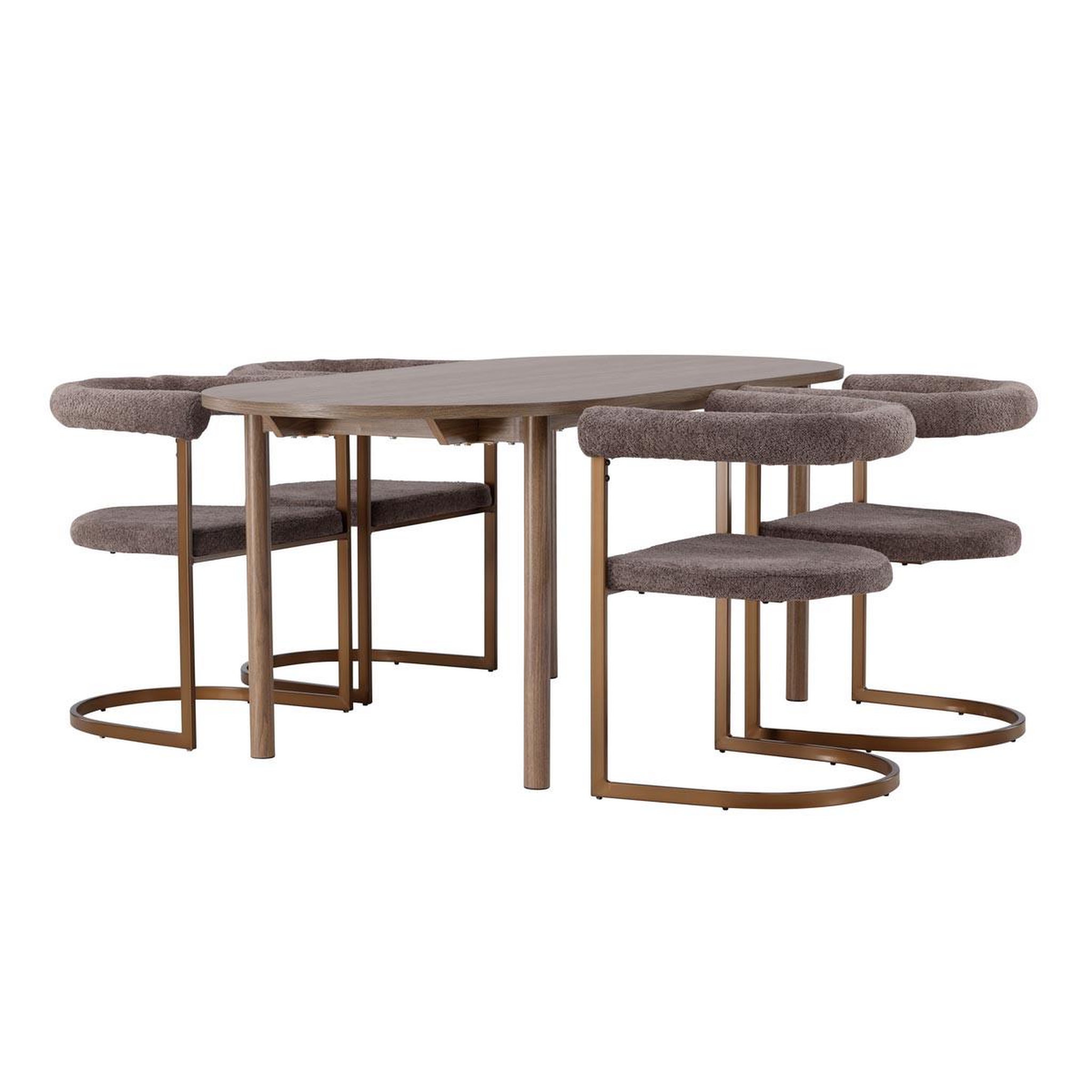 Paris Prix Ensemble table à manger & 4 chaises  andy & morning  180cm naturel & marron