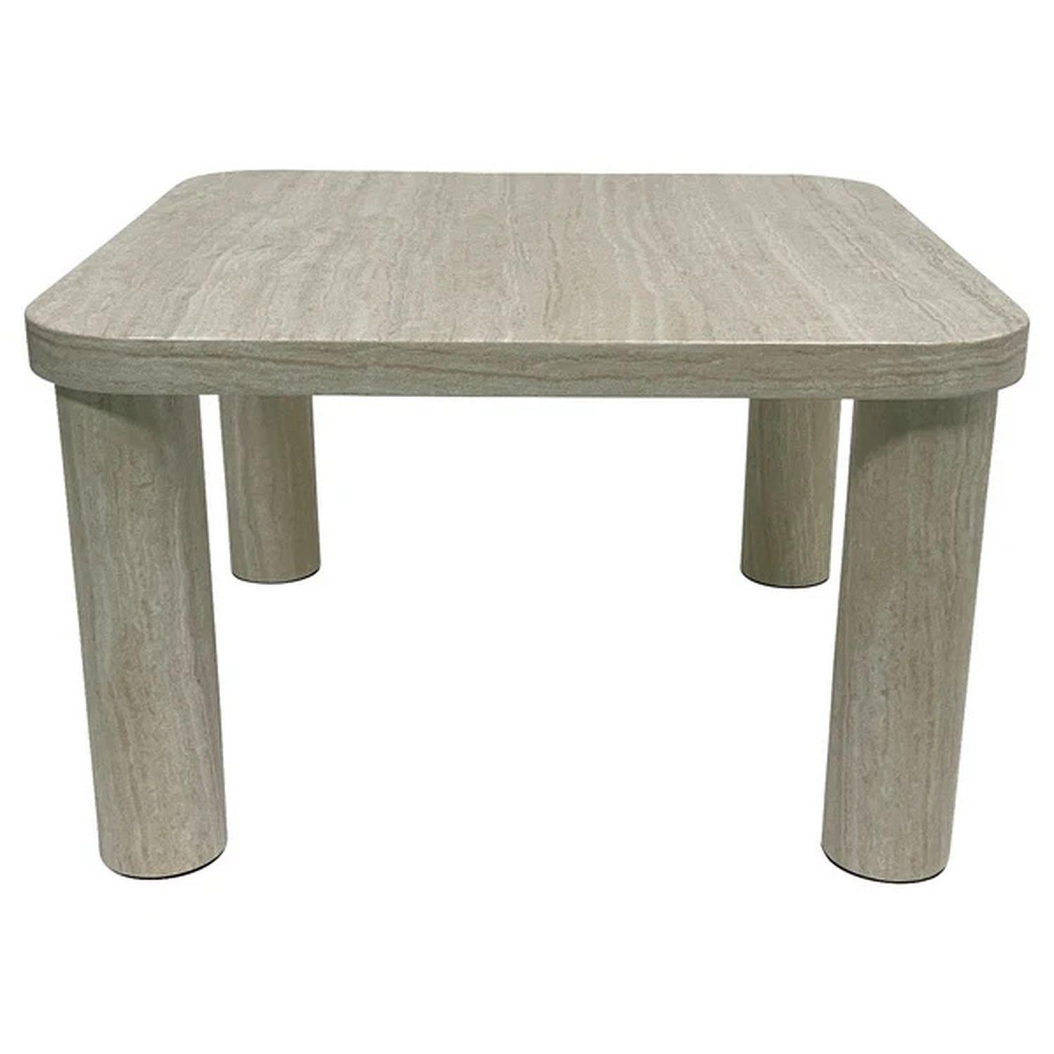 TOILINUX Table basse carrée effet marbre göran - gris