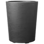 deroma pot cylindrique plastique - h53cm avec réserve d'eau - carbone gravity