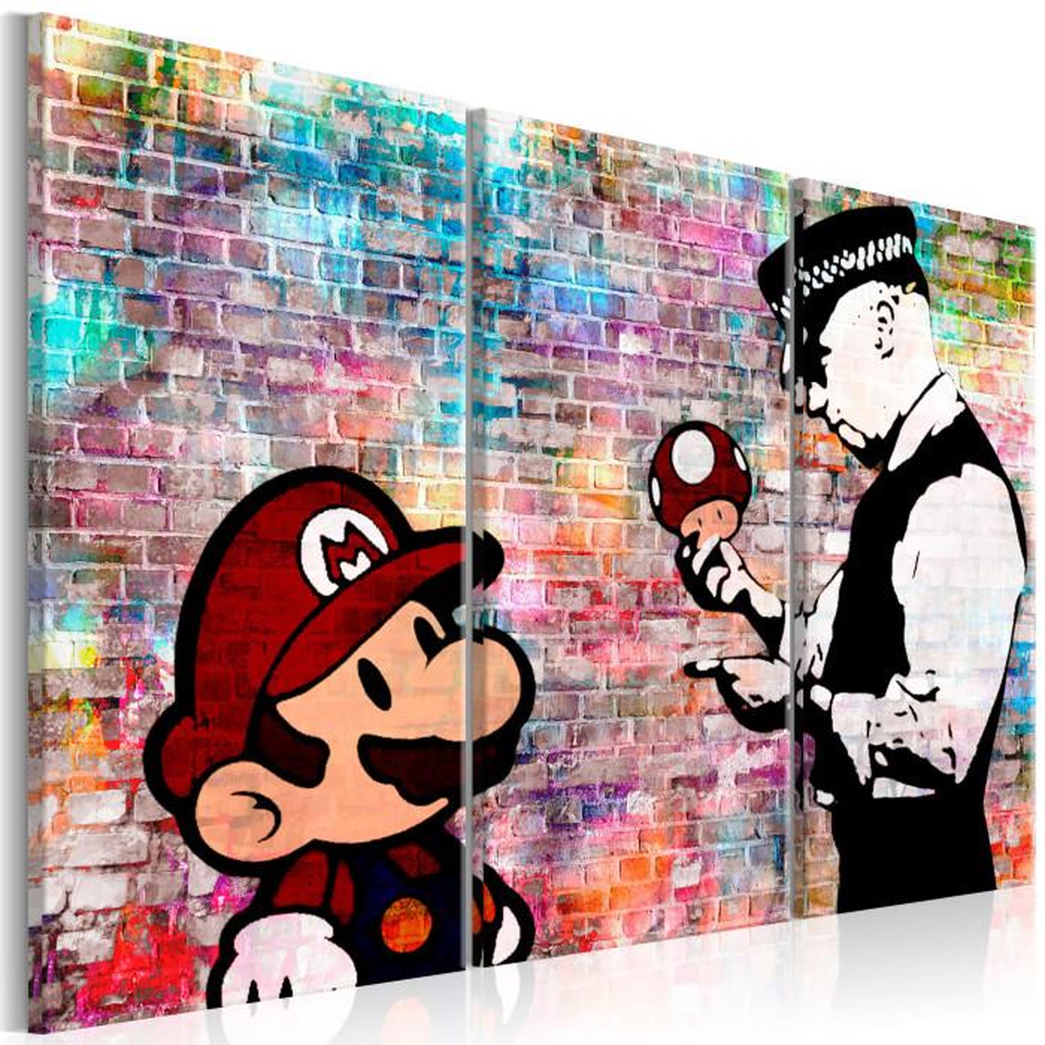 Paris Prix Tableau Imprimé  Rainbow Brick - Banksy. Coloris disponibles : Multicolore