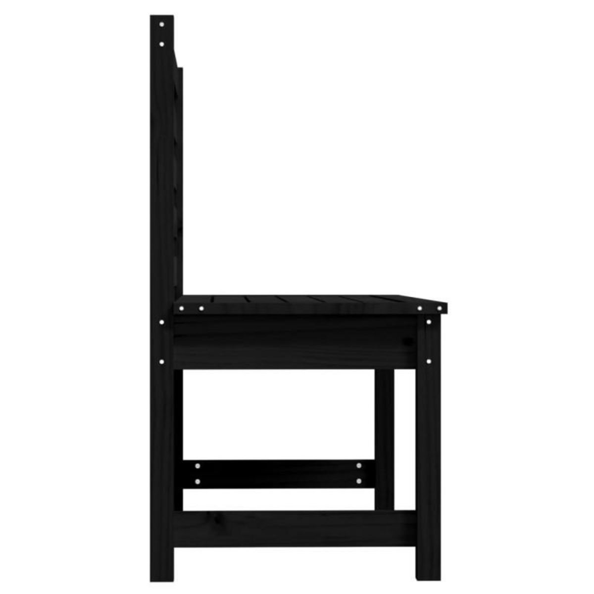 VIDAXL Banc de jardin noir 109 cm bois massif de pin