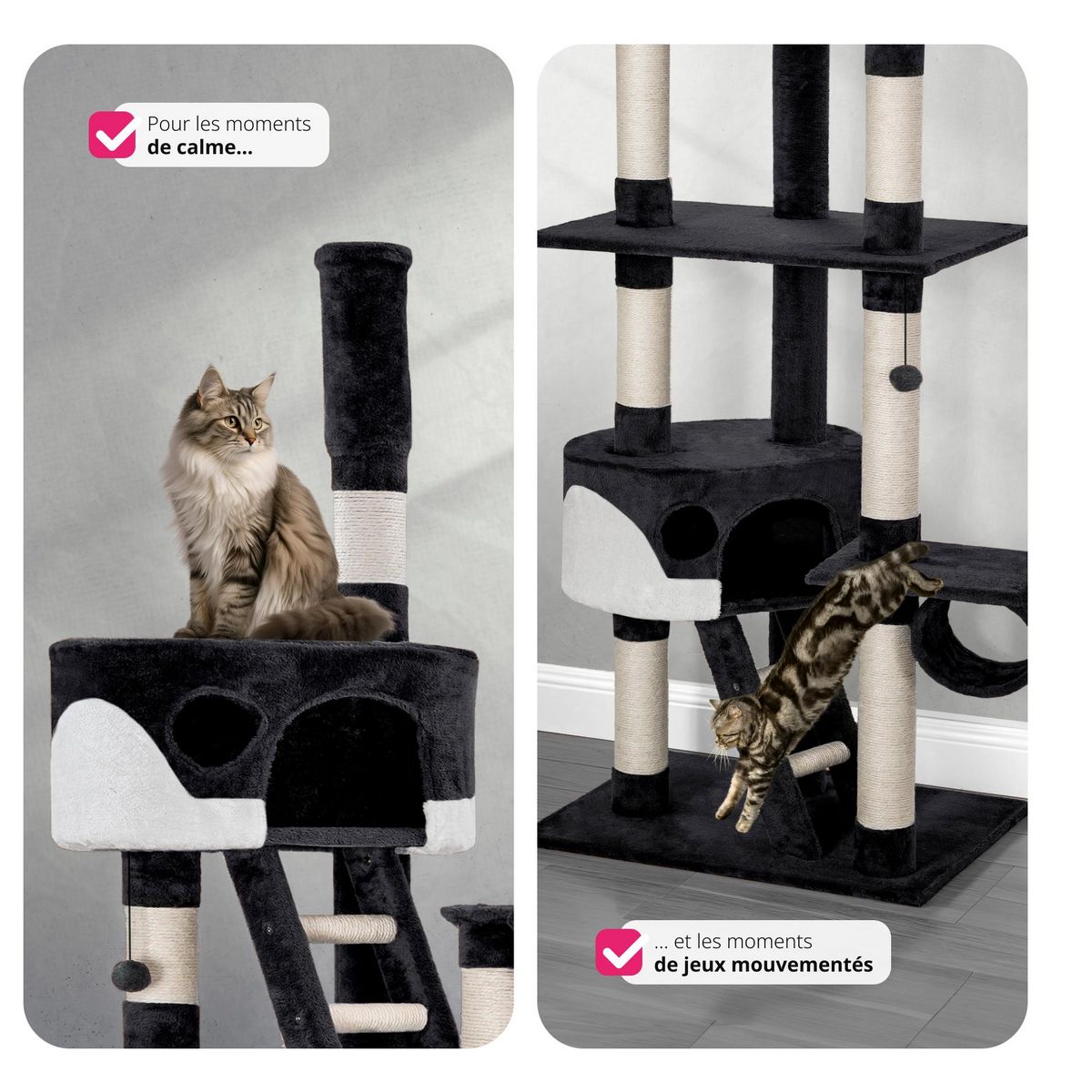 tectake Arbre à chat HANSI 260 cm