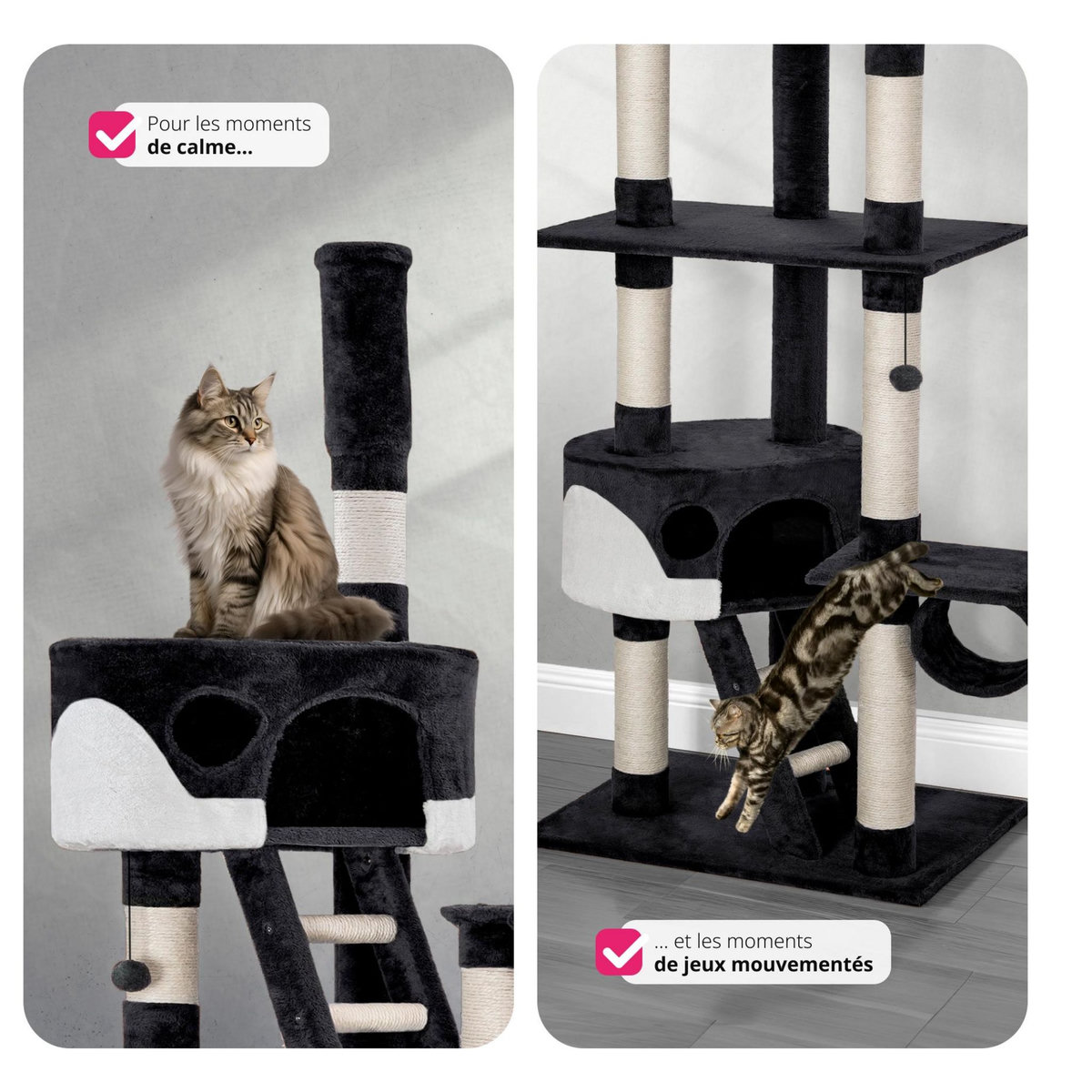 tectake Arbre à chat HANSI 260 cm