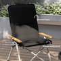 Voir la diapositive 4 : OUTSUNNY Chaise de camping pêche pliable inclinable 4 niveaux sac transport inclus alu gris bois polyester noir