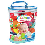 CLEMENTONI Clementoni - Clemmy Baby - Sac 20 cubes souples - Mixte - A partir de 9 mois - Cube souple assure une securite et peut passer en