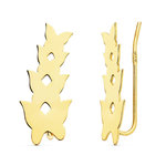 L'ATELIER D'AZUR Boucles d'Oreilles Or 18 Carats 750 Jaune - Contours Grimpeurs - Papillons