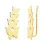 Voir la diapositive 1 : L'ATELIER D'AZUR Boucles d'Oreilles Or 18 Carats 750 Jaune - Contours Grimpeurs - Papillons