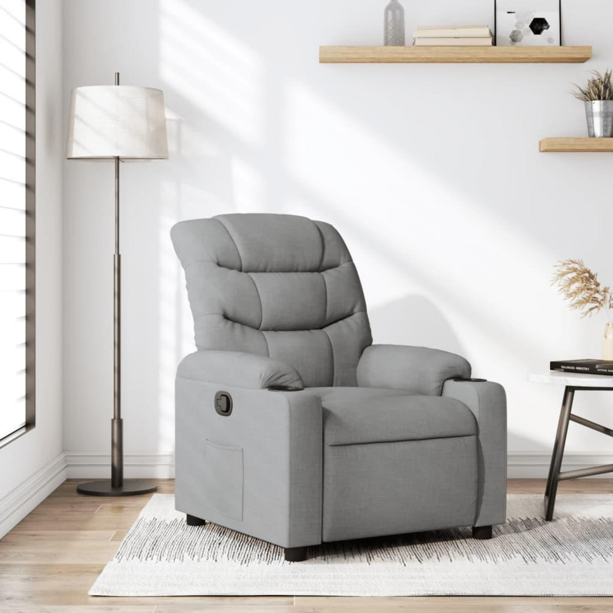 VIDAXL Fauteuil inclinable Gris clair Tissu