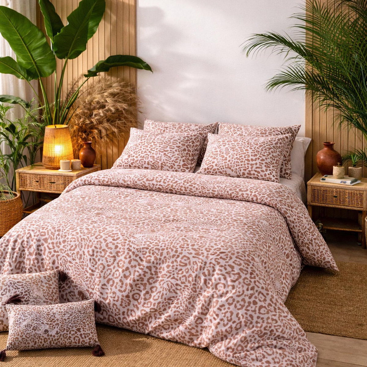 Les Ateliers du Linge Parure housse de couette 100% coton 57fils-jag sable