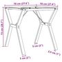 Voir la diapositive 6 : VIDAXL Pieds de table a manger cadre en Y 70x70x73 cm acier