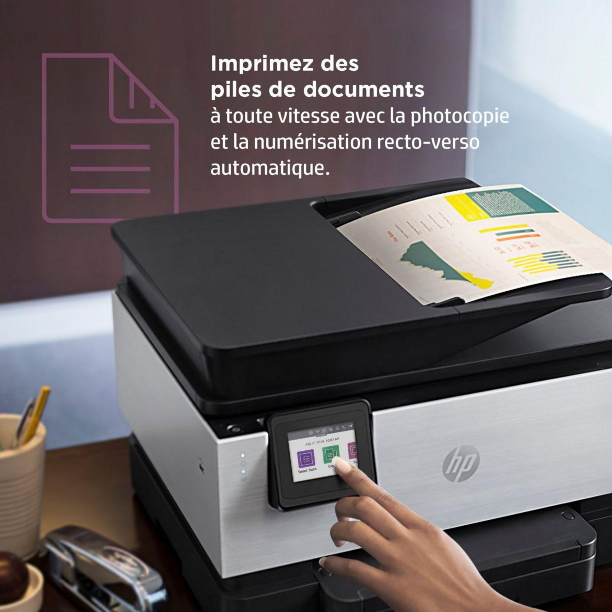 HP Imprimante jet d'encre OfficeJet Pro 9019e éligible Instant Ink