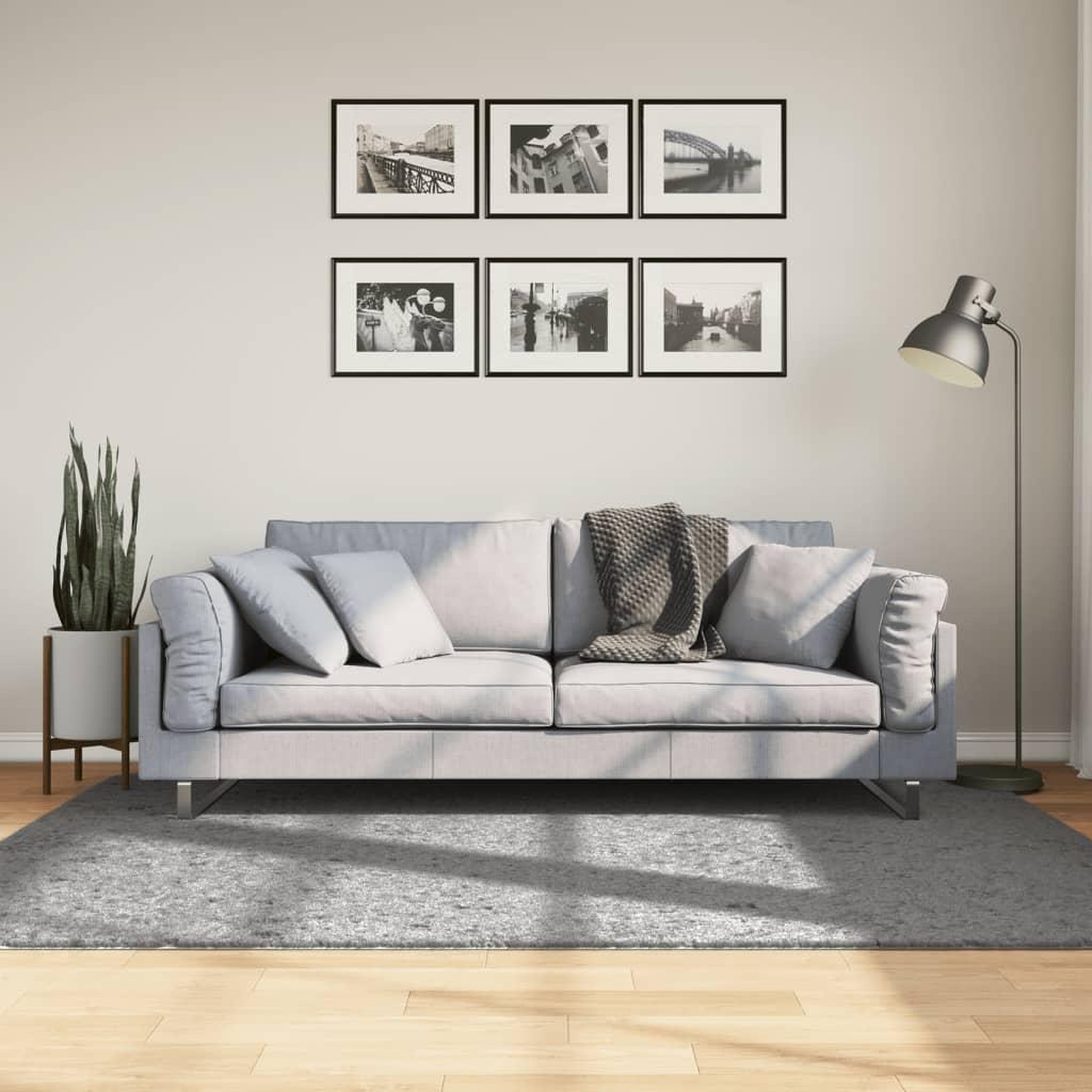VIDAXL Tapis shaggy PAMPLONA poils longs moderne gris 140x200 cm