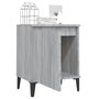 Voir la diapositive 4 : VIDAXL Tables de chevet avec pieds en metal sonoma gris 40x30x50 cm