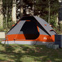 Voir la diapositive 1 : VIDAXL Tente de camping a dome 2 personnes gris et orange impermeable