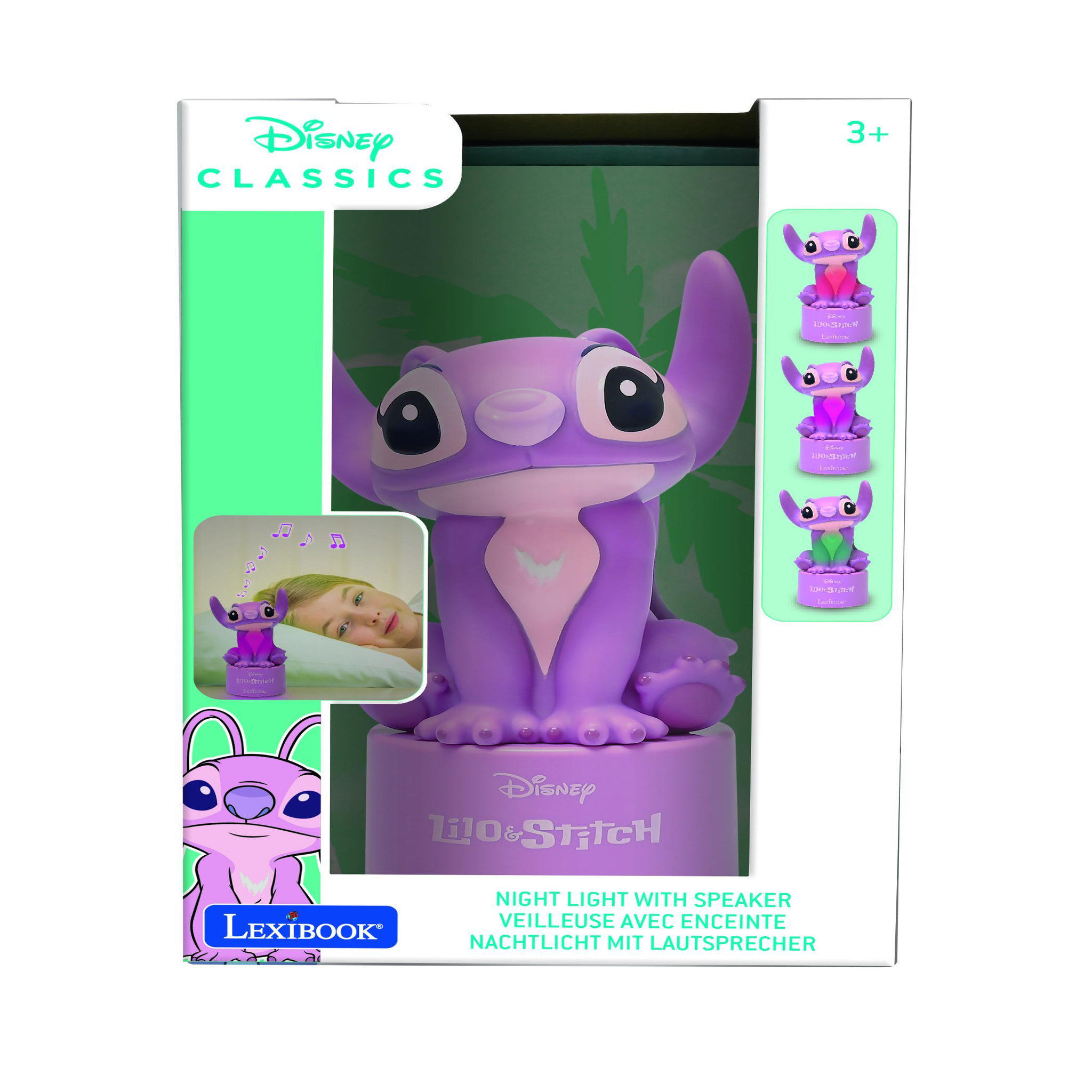 Voir la diapositive 5 : Lexibook Veilleuse en 3D avec variation de couleurs Stitch Angel