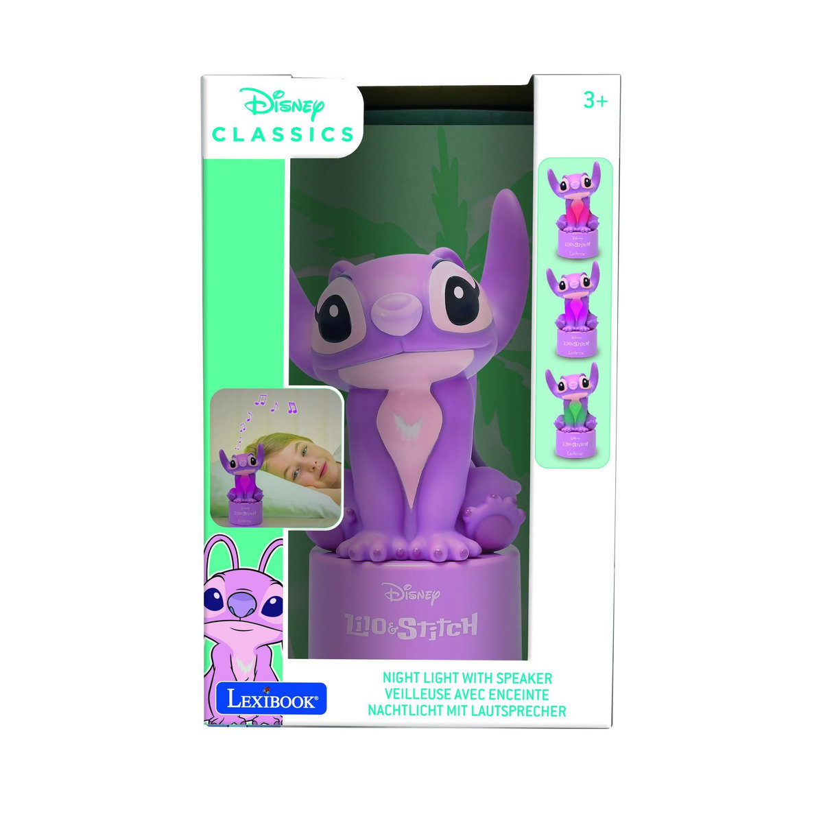 Lexibook Veilleuse en 3D avec variation de couleurs Stitch Angel