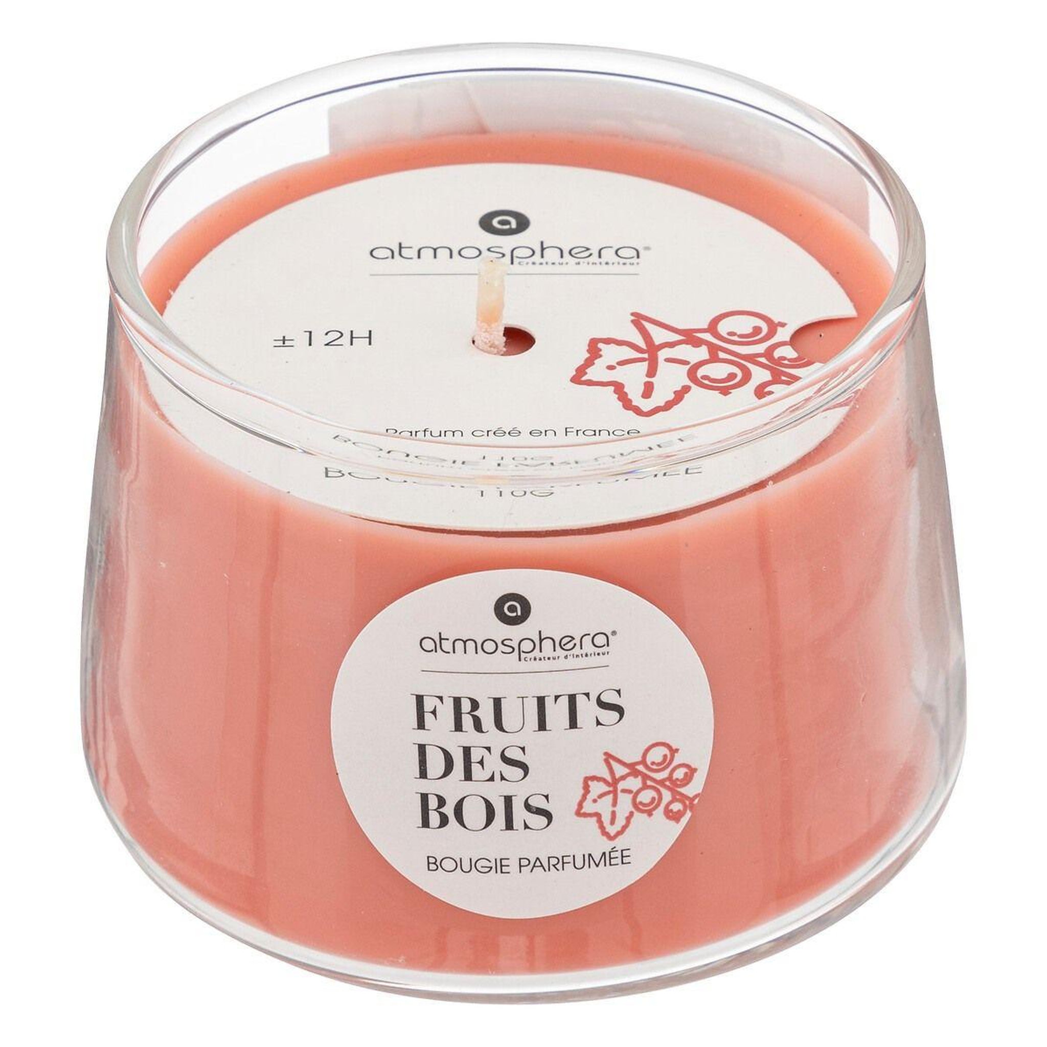 Voir la diapositive 2 : ATMOSPHERA Bougie parfumée en verre  izor  110g fruit des bois