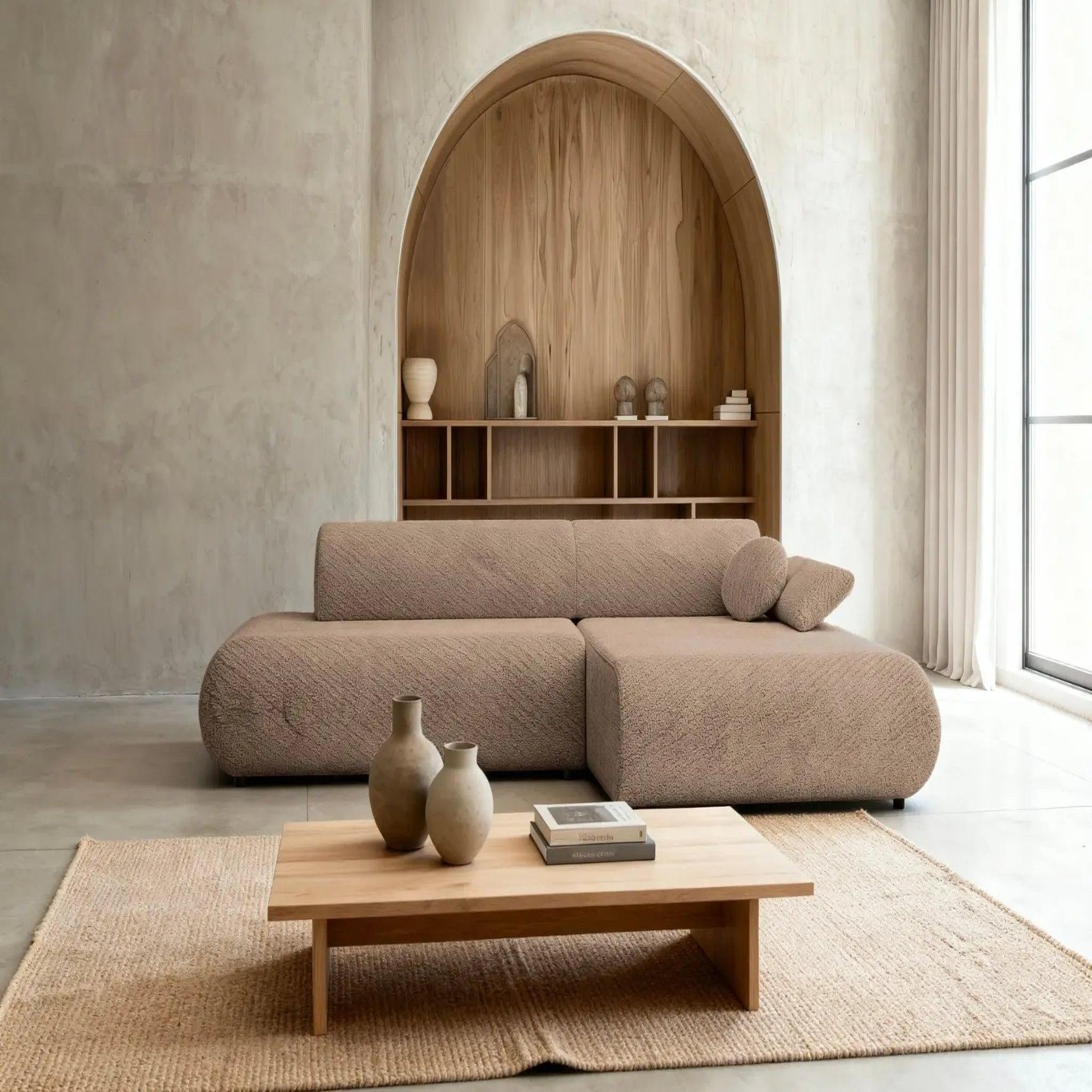 Voir la diapositive 3 : CASANOVA PARIS Levi - canapé d'angle convertible tissu lisse