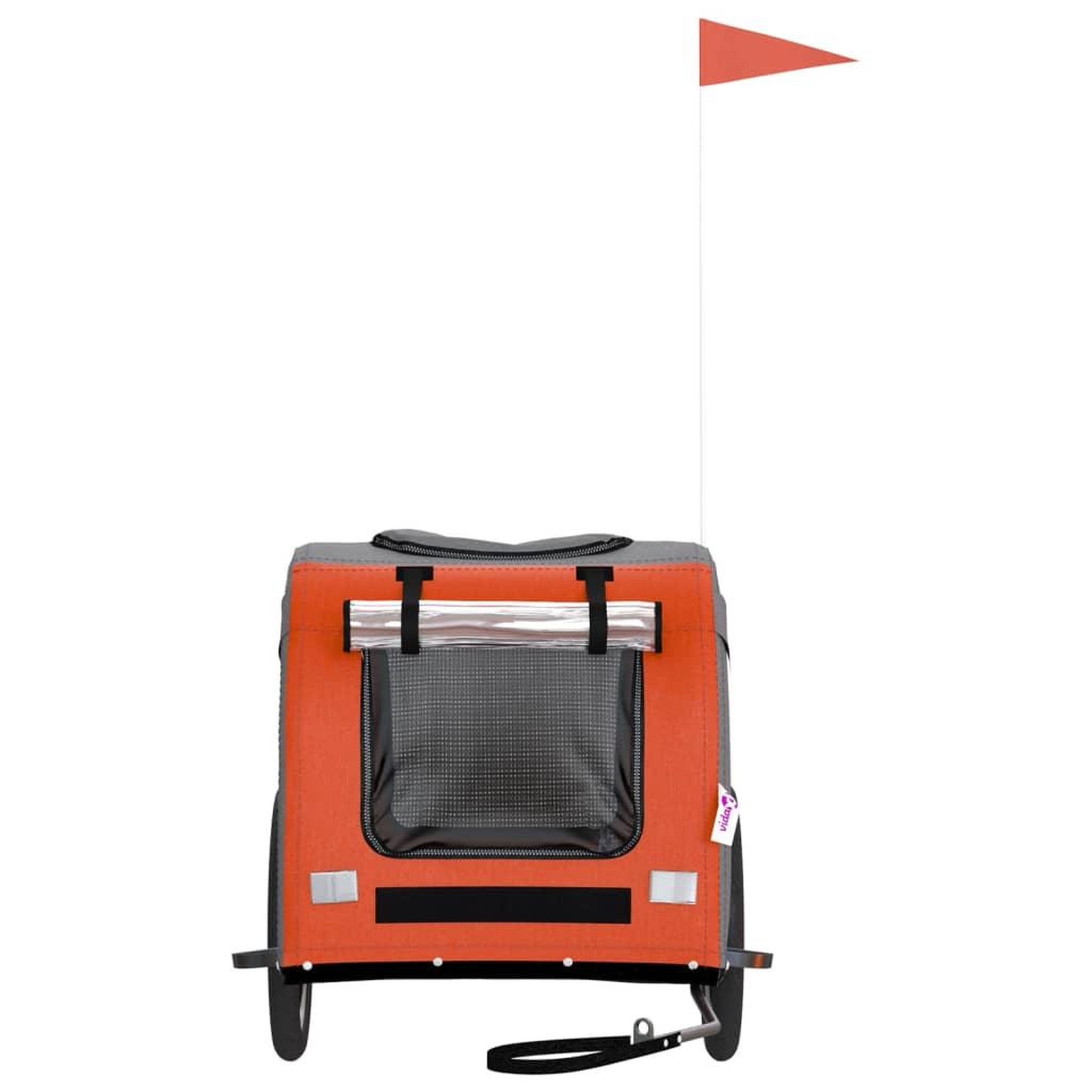 Voir la diapositive 4 : VIDAXL Remorque de velo pour animaux de compagnie orange et gris