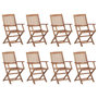 Voir la diapositive 3 : VIDAXL Chaises pliables d'exterieur et coussins lot de 8 Bois d'acacia