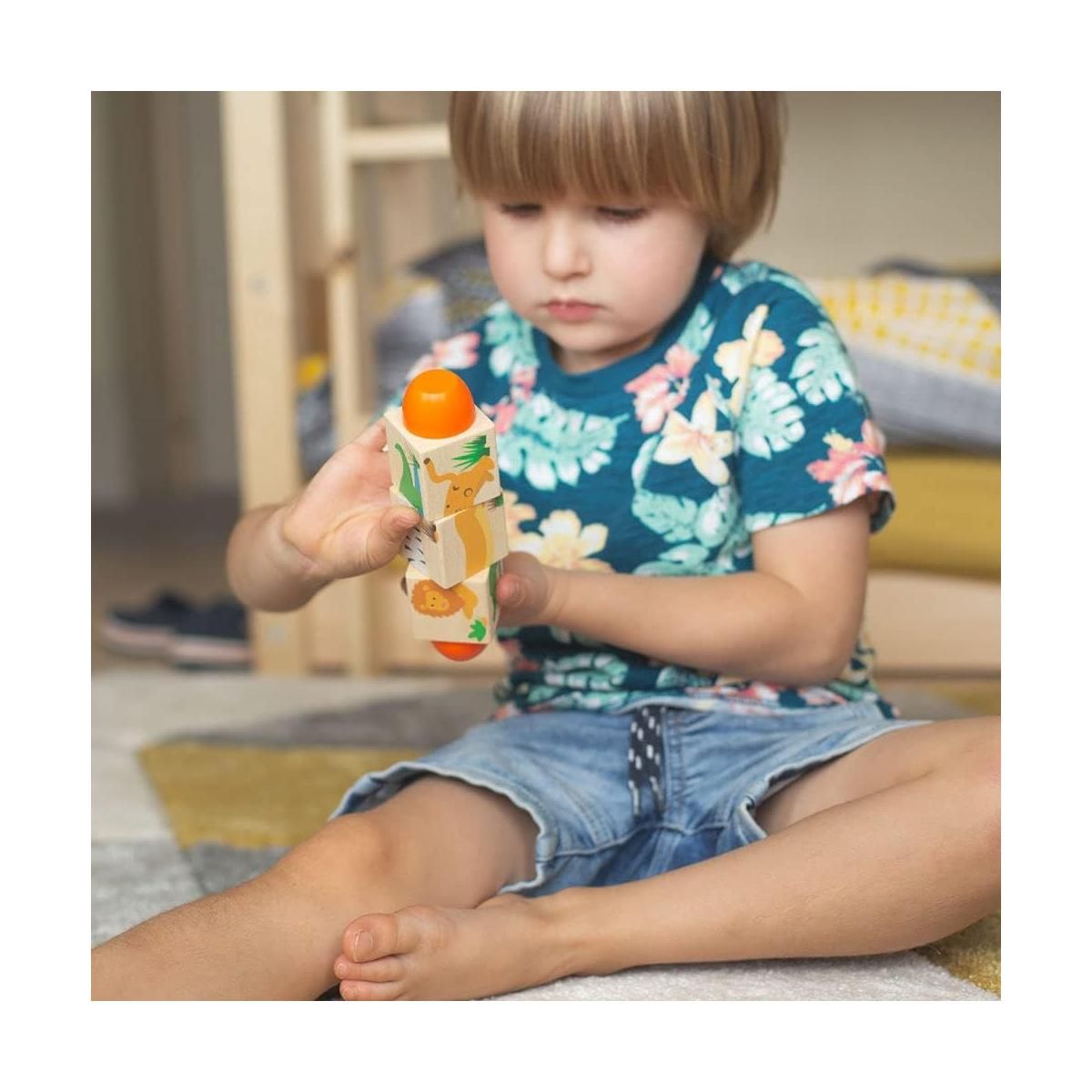 BIGJIGS Jeu en bois -  Blocs Twist Jungle