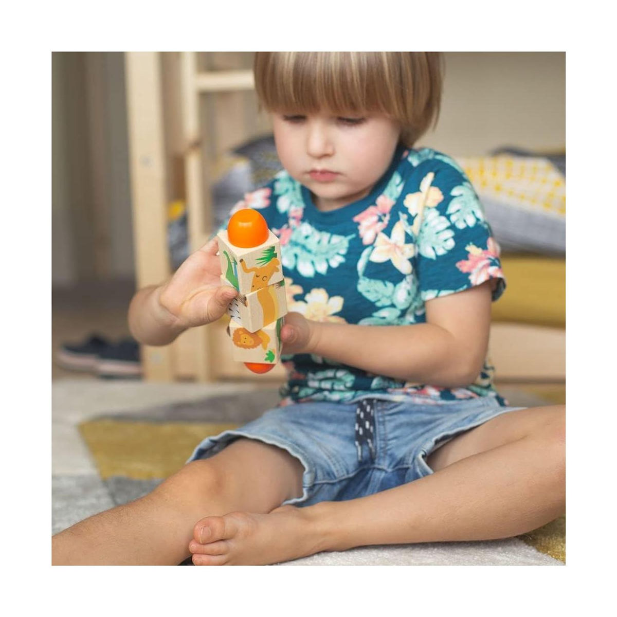 BIGJIGS Jeu en bois -  Blocs Twist Jungle