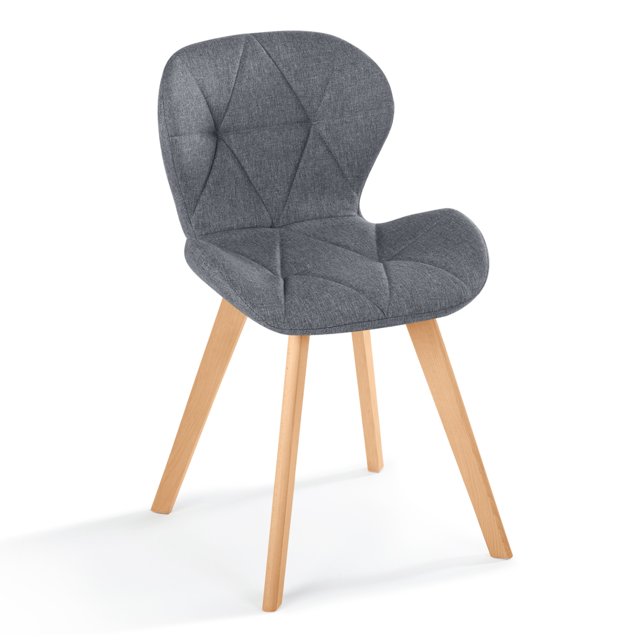 Voir la diapositive 3 : ID MARKET Lot de 4 chaises robine en tissu gris foncé pour salle à manger