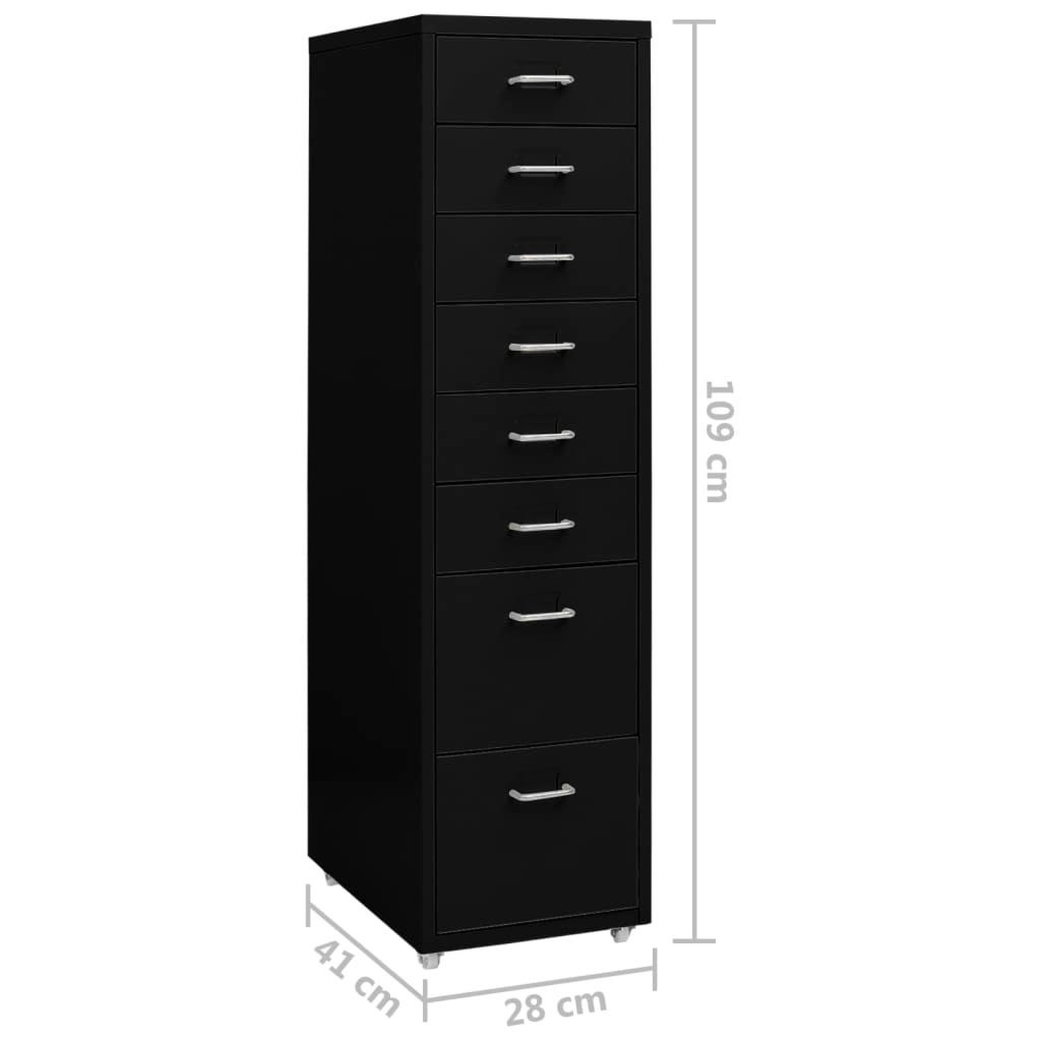 Voir la diapositive 6 : VIDAXL Classeur mobile Noir 28x41x109 cm Metal