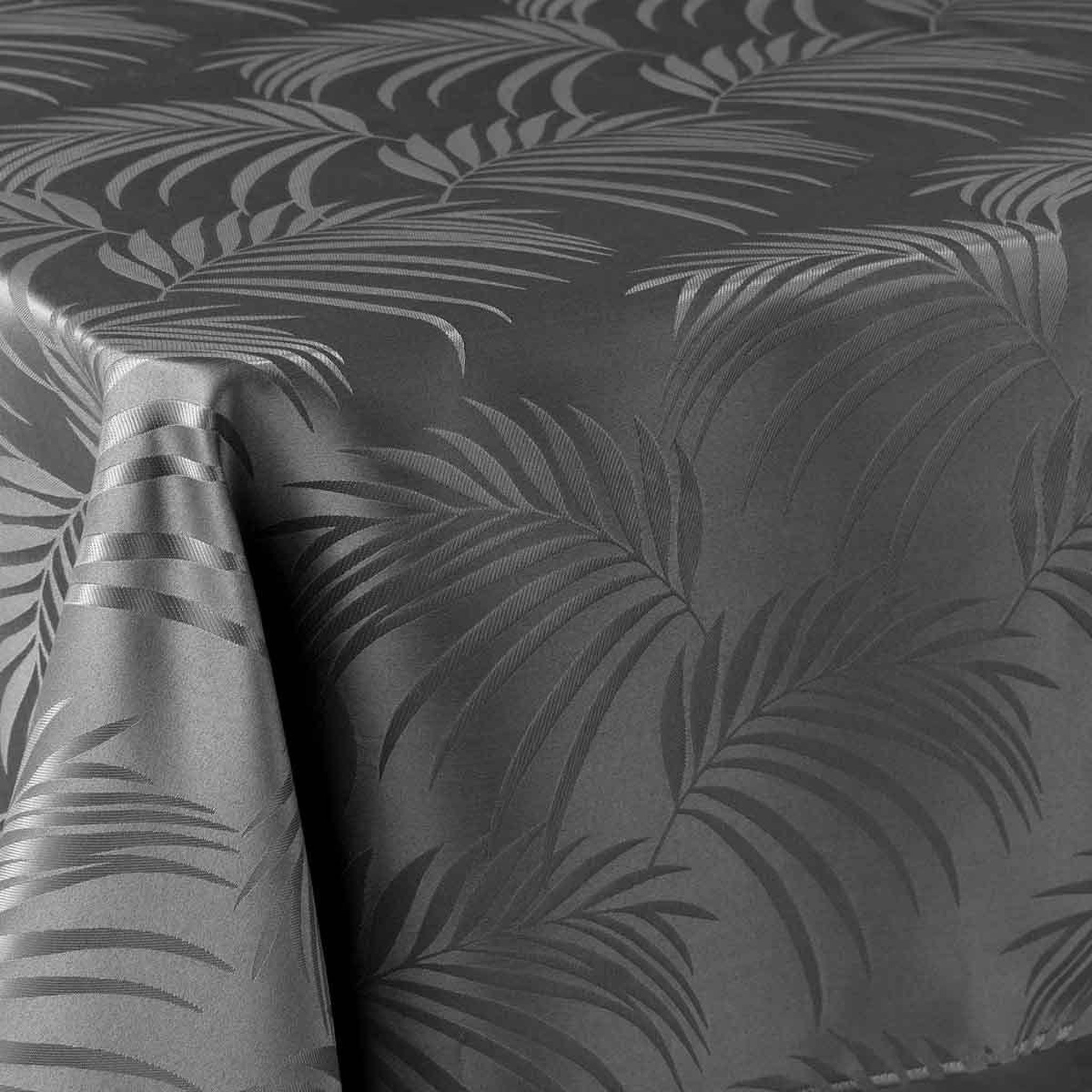 Voir la diapositive 2 : Douceur d'Intérieur Nappe jacquard  plumette  140x240cm anthracite