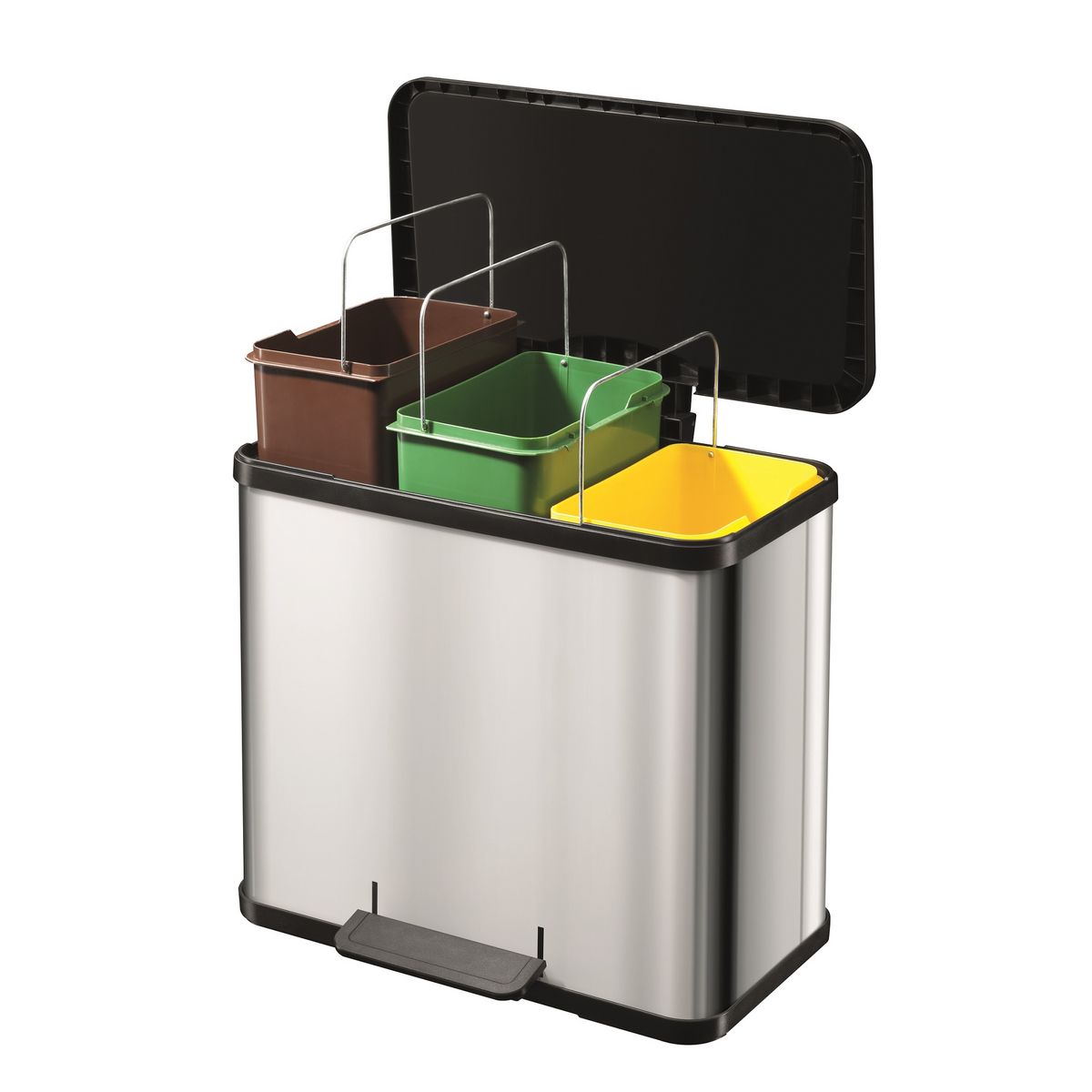 HAILO Poubelle de tri à pédale 3x9L Öko Trio Plus Inox