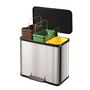 Voir la diapositive 2 : HAILO Poubelle de tri à pédale 3x9L Öko Trio Plus Inox