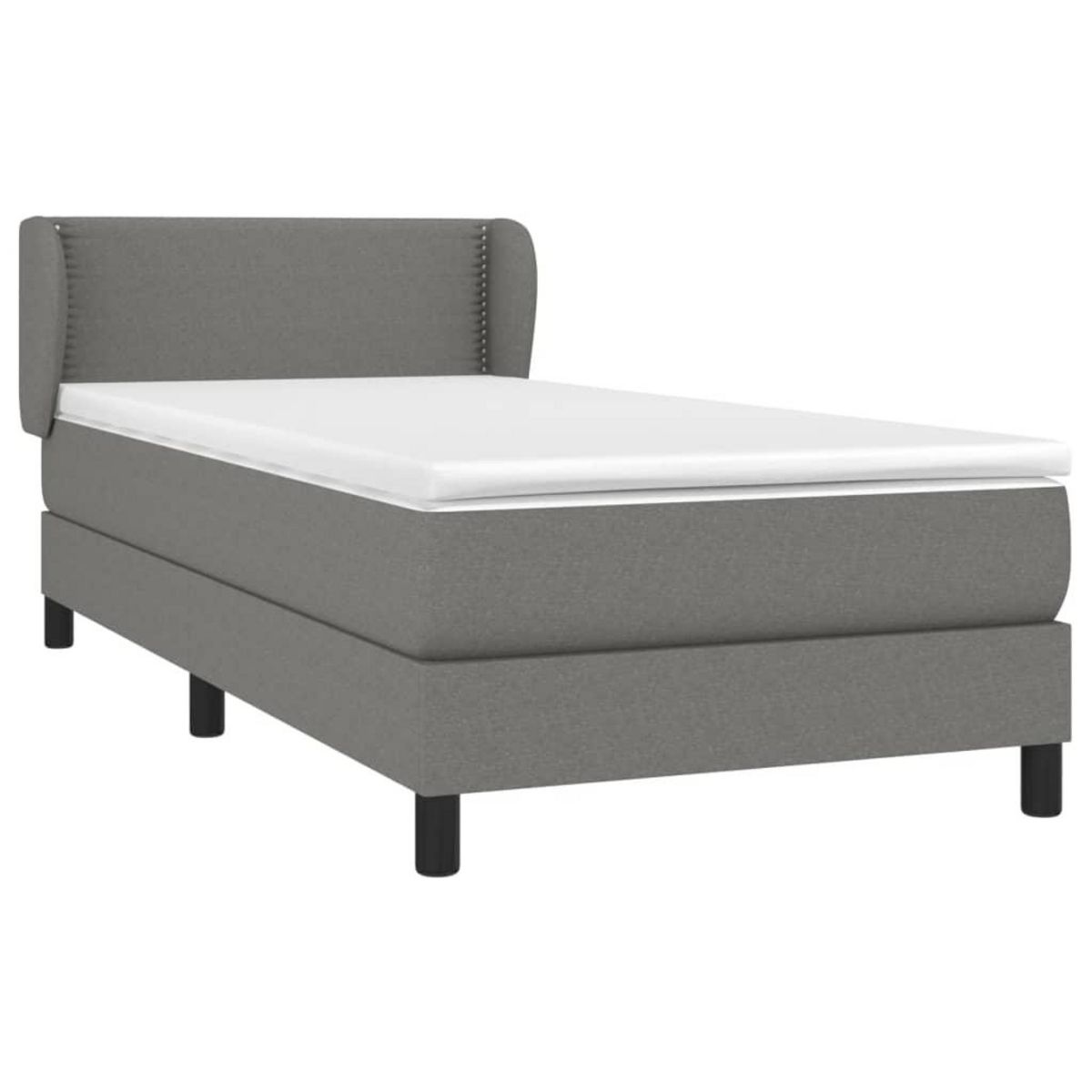 VIDAXL Sommier a lattes de lit avec matelas Gris fonce 80x200 cm Tissu