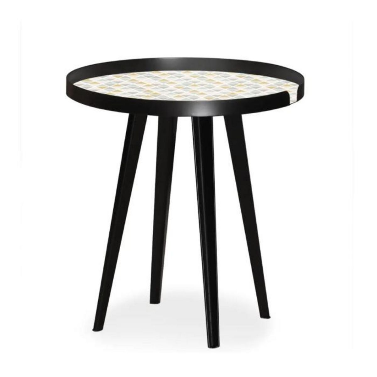 Paris Prix Table d'Appoint à Rebord 3 Covers  Scandinave  45cm Noir